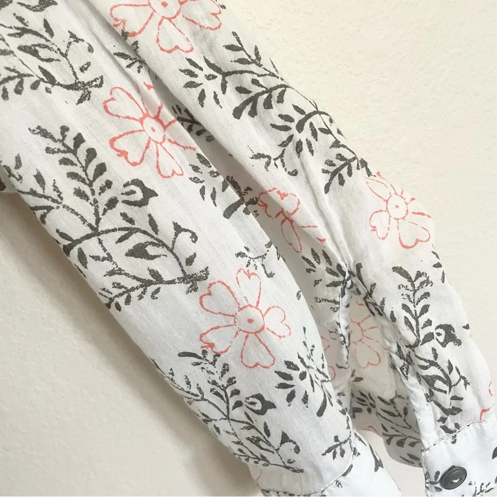 Anthropologie Embroidered Floral Button Up Shirt - Picture 7 of 11